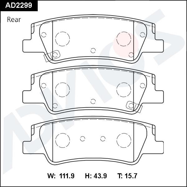 ADVICS AD2299 - Гальмівні колодки, дискові гальма autocars.com.ua