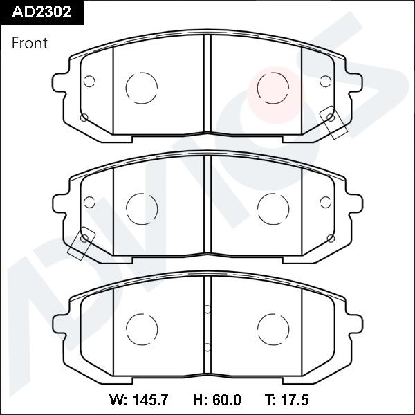 ADVICS AD2302 - Гальмівні колодки, дискові гальма autocars.com.ua