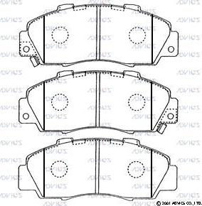 Advics SN423P - Тормозные колодки, дисковые, комплект avtokuzovplus.com.ua