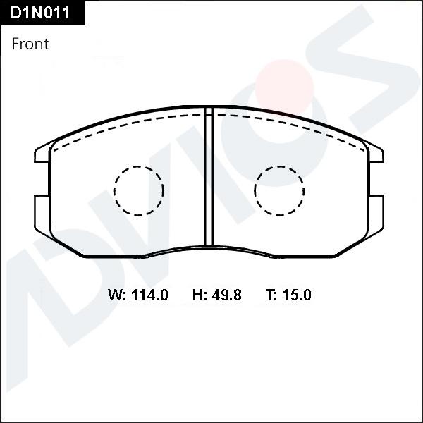 Advics D1N011 - Тормозные колодки, дисковые, комплект avtokuzovplus.com.ua