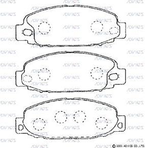 Advics D1N038 - Гальмівні колодки, дискові гальма autocars.com.ua