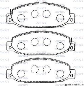 Advics D1N039 - Гальмівні колодки, дискові гальма autocars.com.ua