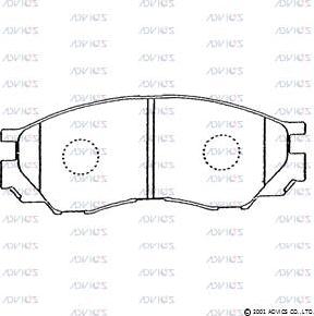 Advics D1N042 - Гальмівні колодки, дискові гальма autocars.com.ua