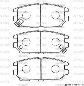 Advics D2N036 - Гальмівні колодки, дискові гальма autocars.com.ua