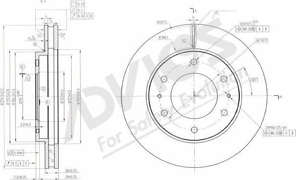 Advics D6F134B - Гальмівний диск autocars.com.ua