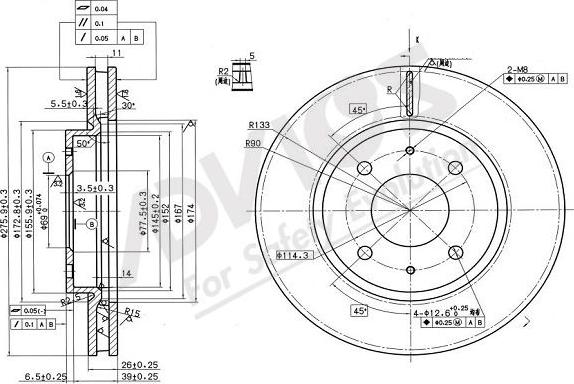 ADVICS D6F516B - Гальмівний диск autocars.com.ua