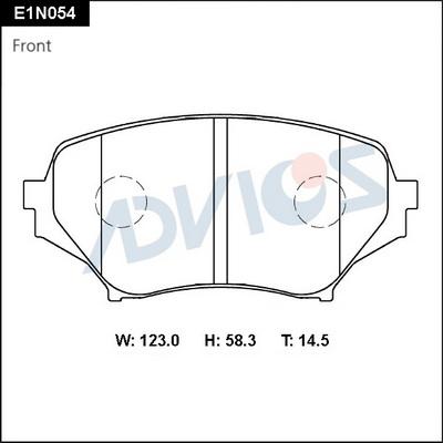 Advics E1N054 - Тормозные колодки, дисковые, комплект avtokuzovplus.com.ua