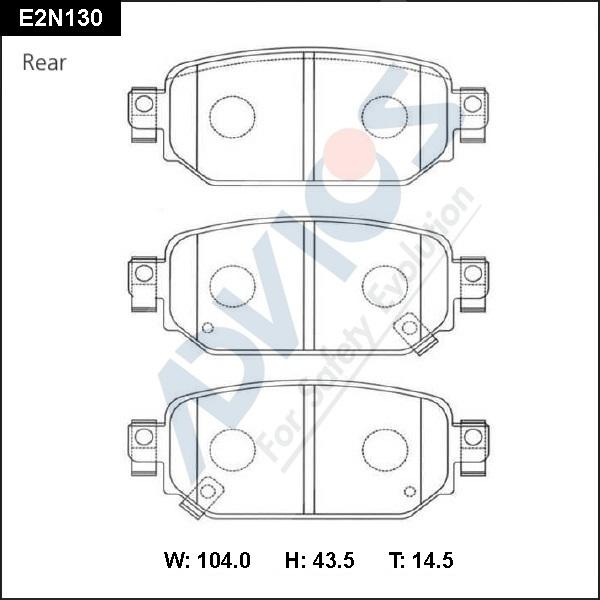 Advics E2N130 - Тормозные колодки, дисковые, комплект avtokuzovplus.com.ua