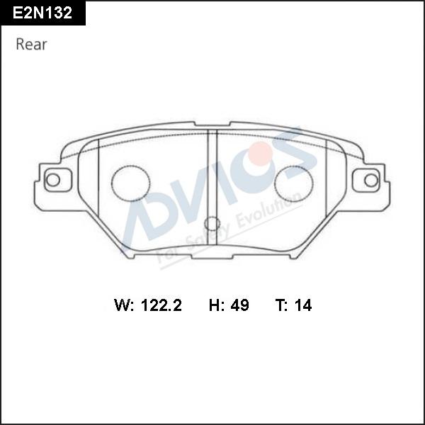 Advics E2N132 - Гальмівні колодки, дискові гальма autocars.com.ua