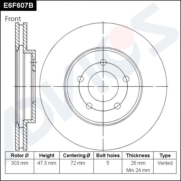 Advics E6F607B - Гальмівний диск autocars.com.ua