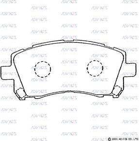 Advics SN855 - Тормозные колодки, дисковые, комплект avtokuzovplus.com.ua