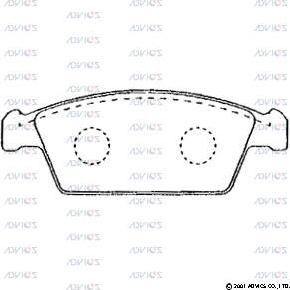 Advics SN553 - Тормозные колодки, дисковые, комплект avtokuzovplus.com.ua