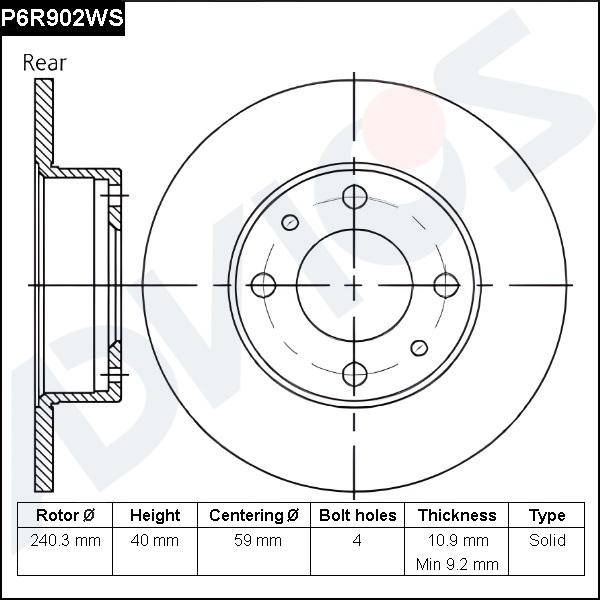 Advics P6R902WS - Гальмівний диск autocars.com.ua