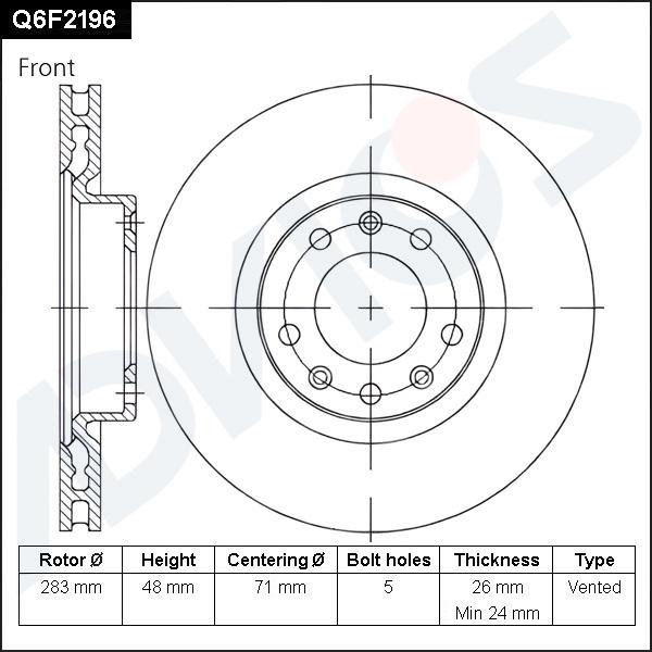 Advics Q6F2196 - Тормозной диск avtokuzovplus.com.ua