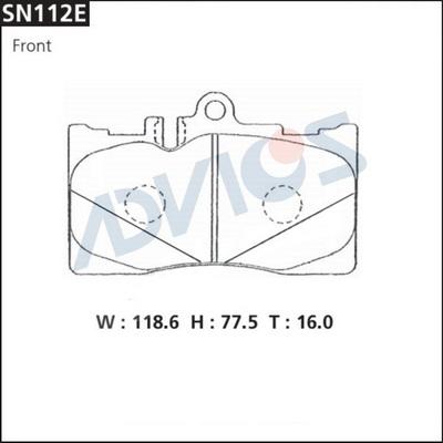 Advics SN112E - Гальмівні колодки, дискові гальма autocars.com.ua