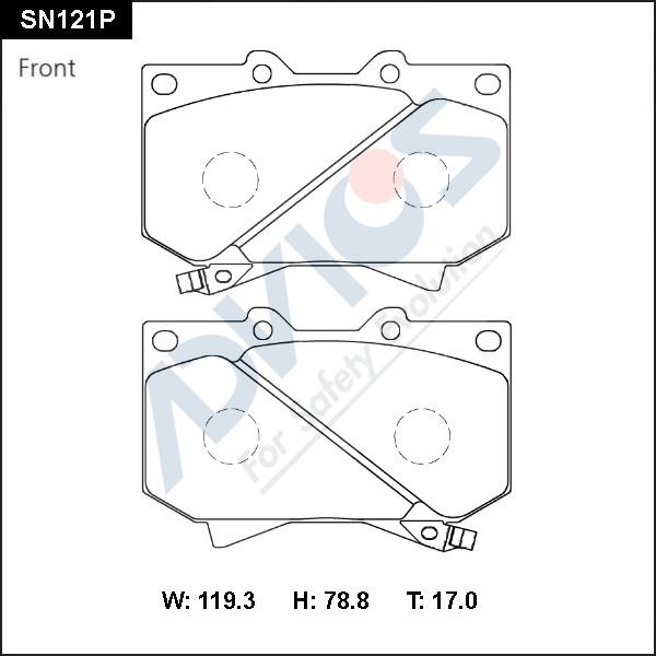 Advics SN121P - Гальмівні колодки, дискові гальма autocars.com.ua