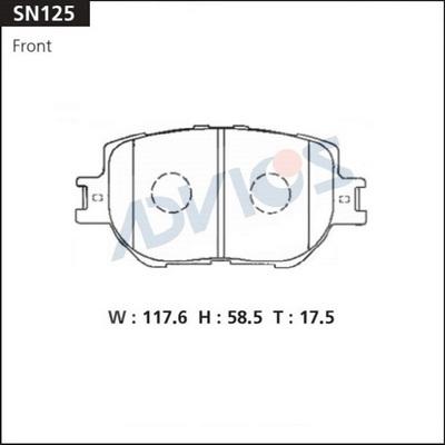 Advics SN125 - Гальмівні колодки, дискові гальма autocars.com.ua