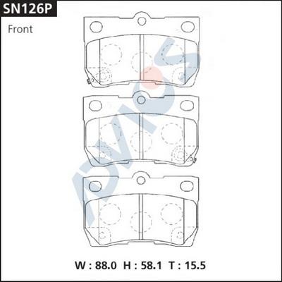 Advics SN126P - Гальмівні колодки, дискові гальма autocars.com.ua