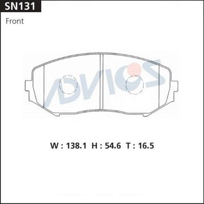 Advics SN131 - Тормозные колодки, дисковые, комплект avtokuzovplus.com.ua