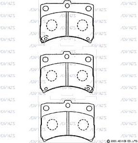 Advics SN145P - Тормозные колодки, дисковые, комплект avtokuzovplus.com.ua