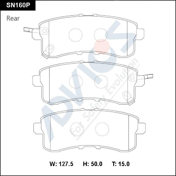 Advics SN160P - Тормозные колодки, дисковые, комплект avtokuzovplus.com.ua