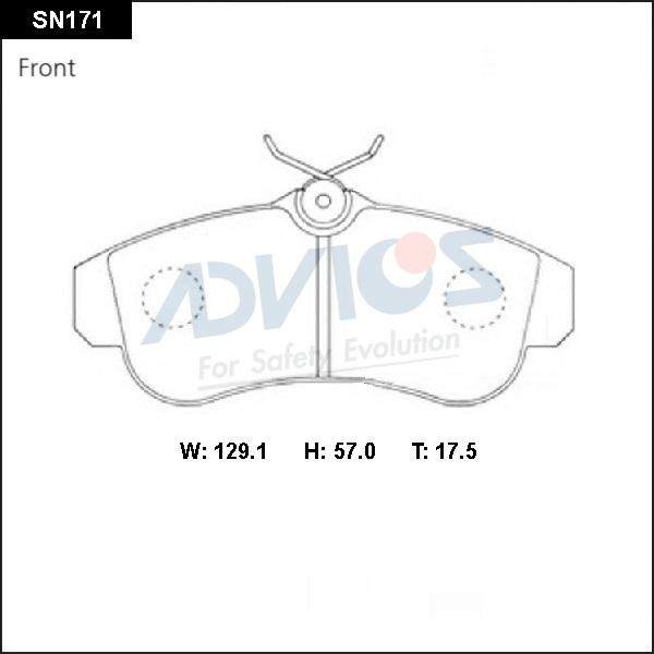 Advics SN171 - Тормозные колодки, дисковые, комплект avtokuzovplus.com.ua