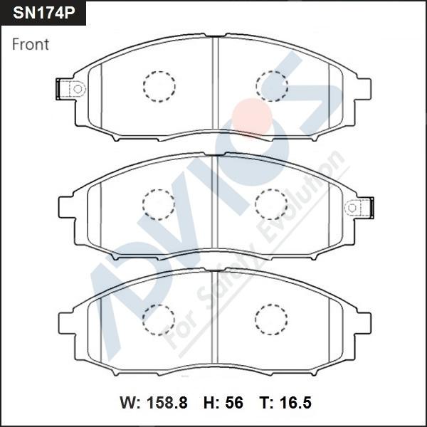 Advics SN174P - Тормозные колодки, дисковые, комплект avtokuzovplus.com.ua