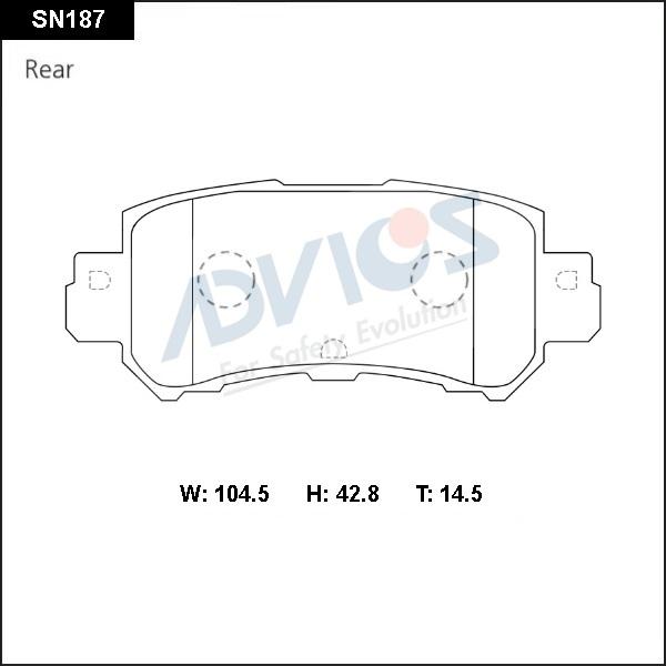 Advics SN187 - Тормозные колодки, дисковые, комплект avtokuzovplus.com.ua