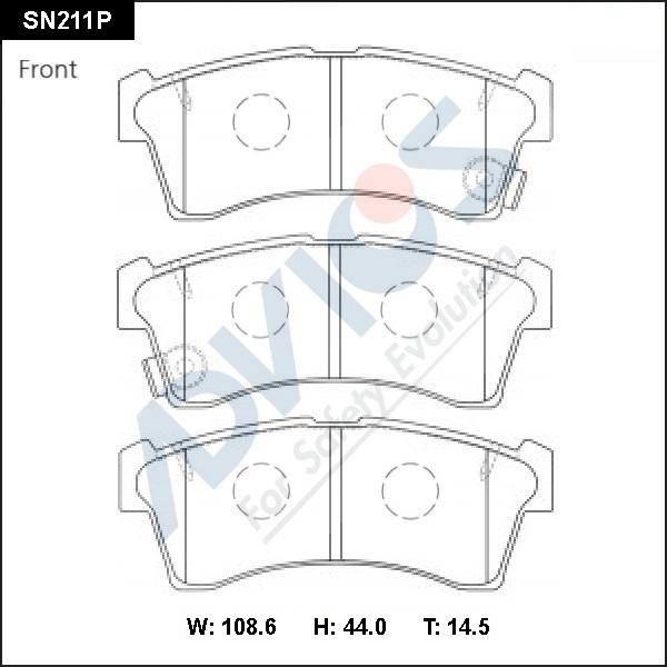 Advics SN211P - Гальмівні колодки, дискові гальма autocars.com.ua