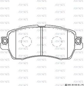 ADVICS SN214 - Гальмівні колодки, дискові гальма autocars.com.ua