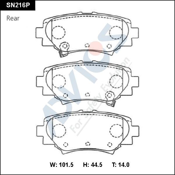 Advics SN216P - Тормозные колодки, дисковые, комплект avtokuzovplus.com.ua