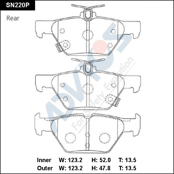 Advics SN220P - Тормозные колодки, дисковые, комплект avtokuzovplus.com.ua