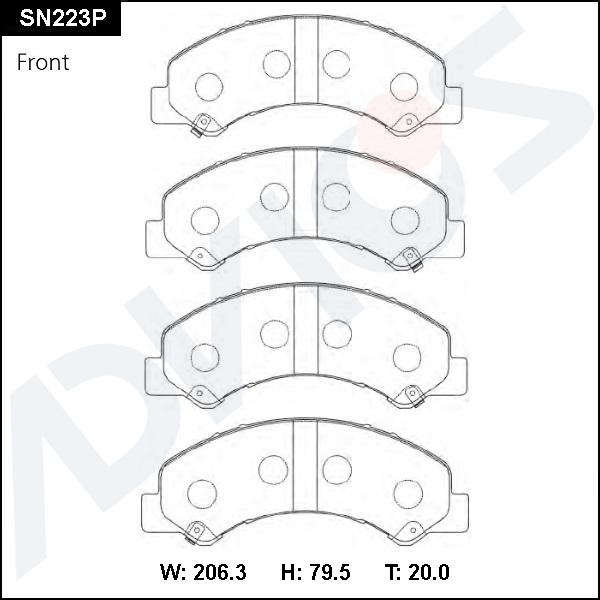 Advics SN223P - Тормозные колодки, дисковые, комплект avtokuzovplus.com.ua