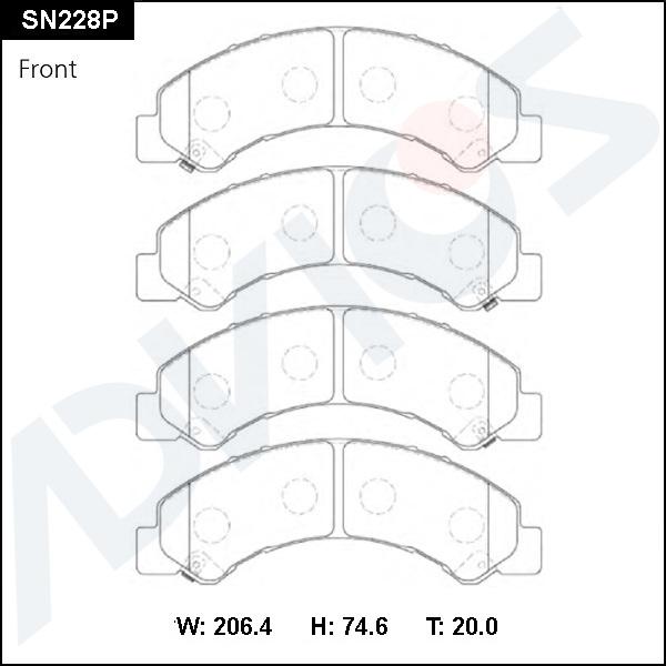 Advics SN228P - Тормозные колодки, дисковые, комплект avtokuzovplus.com.ua