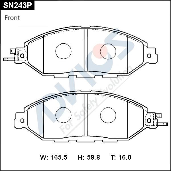 Advics SN243P - Гальмівні колодки, дискові гальма autocars.com.ua