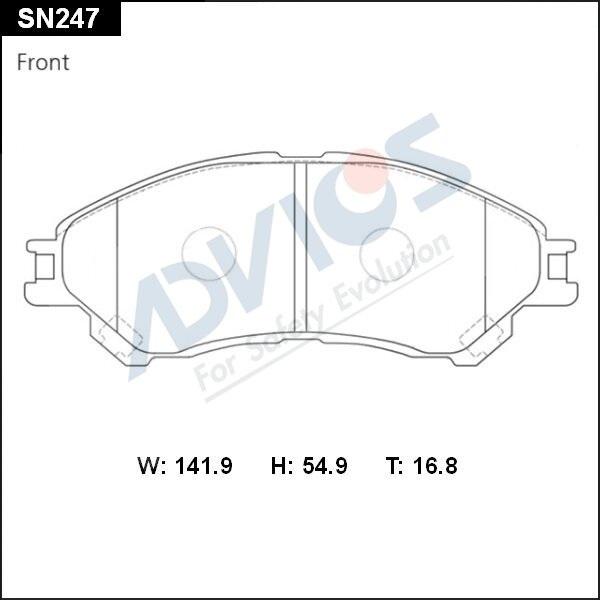 Advics SN247 - Тормозные колодки, дисковые, комплект avtokuzovplus.com.ua