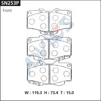 Advics SN253P - Гальмівні колодки, дискові гальма autocars.com.ua