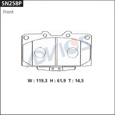 Advics SN258P - Гальмівні колодки, дискові гальма autocars.com.ua