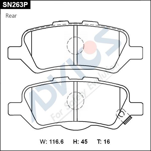 Advics SN263P - Гальмівні колодки, дискові гальма autocars.com.ua