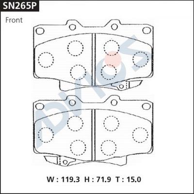 Advics SN265P - Гальмівні колодки, дискові гальма autocars.com.ua