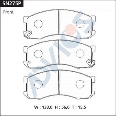 Advics SN275P - Тормозные колодки, дисковые, комплект avtokuzovplus.com.ua