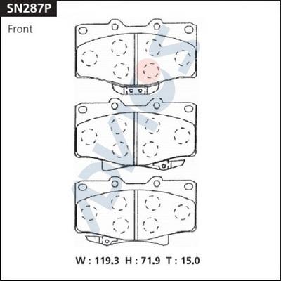 Advics SN287P - Тормозные колодки, дисковые, комплект avtokuzovplus.com.ua