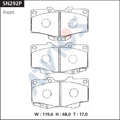 Advics SN292P - Гальмівні колодки, дискові гальма autocars.com.ua