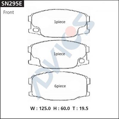 Advics SN295E - Тормозные колодки, дисковые, комплект avtokuzovplus.com.ua