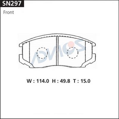 Advics SN297 - Тормозные колодки, дисковые, комплект avtokuzovplus.com.ua