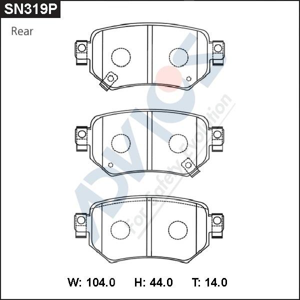 Advics SN319P - Тормозные колодки, дисковые, комплект avtokuzovplus.com.ua