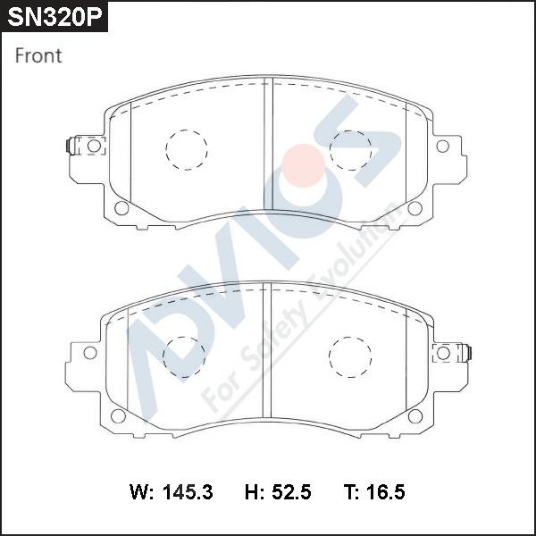 Advics SN320P - Гальмівні колодки, дискові гальма autocars.com.ua