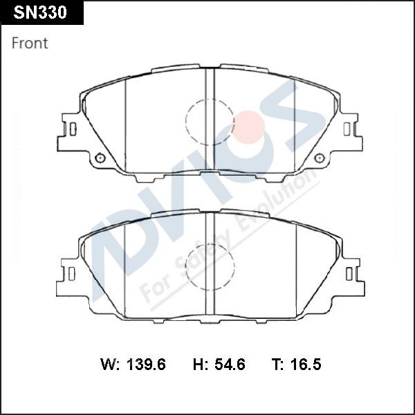 Advics SN330 - Гальмівні колодки, дискові гальма autocars.com.ua