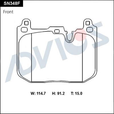 Advics SN348F - Гальмівні колодки, дискові гальма autocars.com.ua