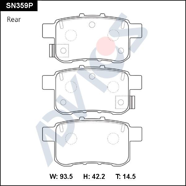 Advics SN359P - Гальмівні колодки, дискові гальма autocars.com.ua